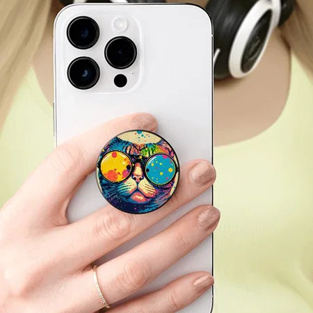 Cool Cat Design Customized Printed Phone Grip Holder Sockets
