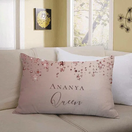 Rose Gold Sparkle Monogram Customized Photo Printed Pillow Cover