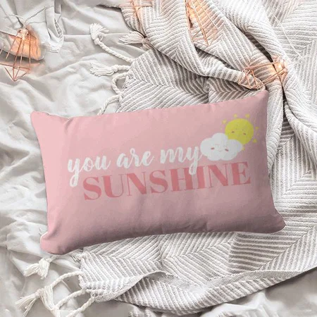 Doodle You Are My Sunshine Customized Photo Printed Pillow Cover