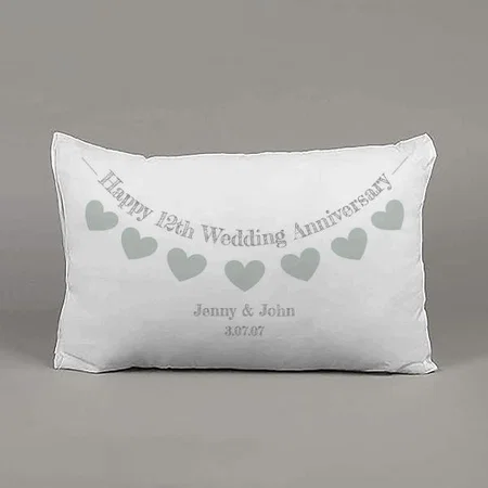 Hearts Wedding Anniversary Design Customized Photo Printed Pillow Cover