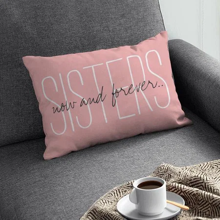 Sister Monogram Customized Photo Printed Pillow Cover