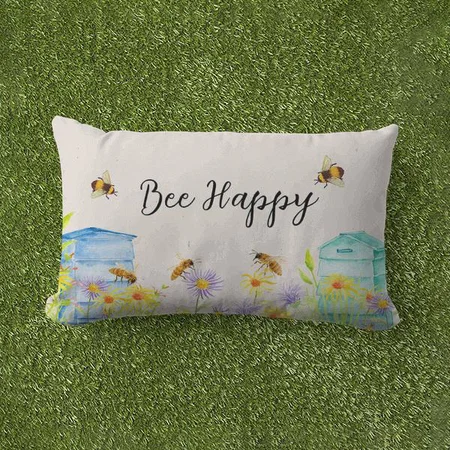 Bee Happy Design Customized Photo Printed Pillow Cover