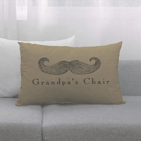 Man Mustache Design Customized Photo Printed Pillow Cover