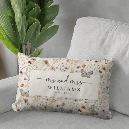 Mr and Mrs Design Customized Photo Printed Pillow Cover