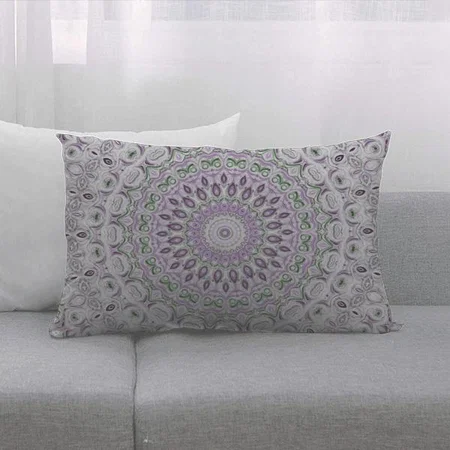 Purple and Gray Medallion Design Customized Photo Printed Pillow Cover