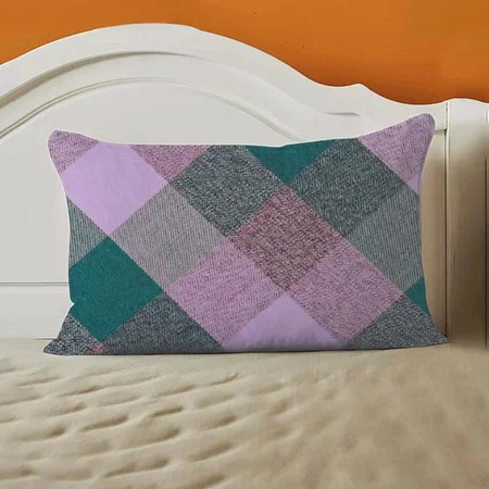Pink Plaid Modern Scandinavian Design Customized Photo Printed Pillow Cover