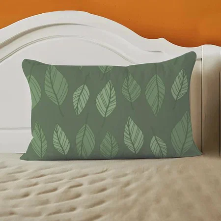 Green Leaves Pattern Design Customized Photo Printed Pillow Cover