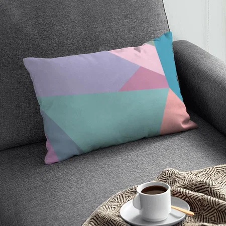 Fun Modern Abstract Colorful Geometric Pastel Art Customized Photo Printed Pillow Cover