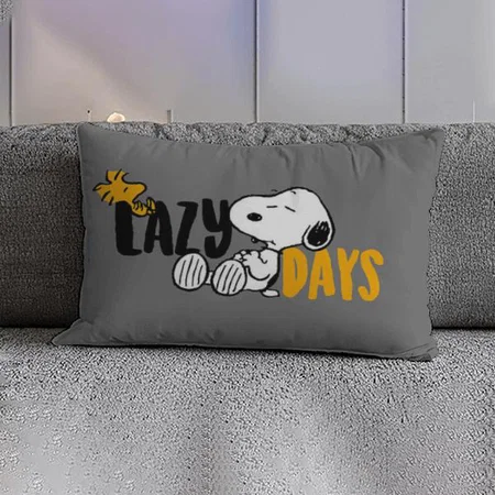 Lazy Days Cartoon Dog Design Customized Photo Printed Pillow Cover