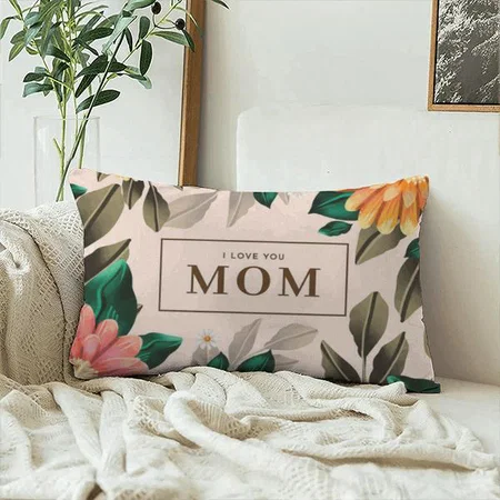 Floral Monogram Design Customized Photo Printed Pillow Cover