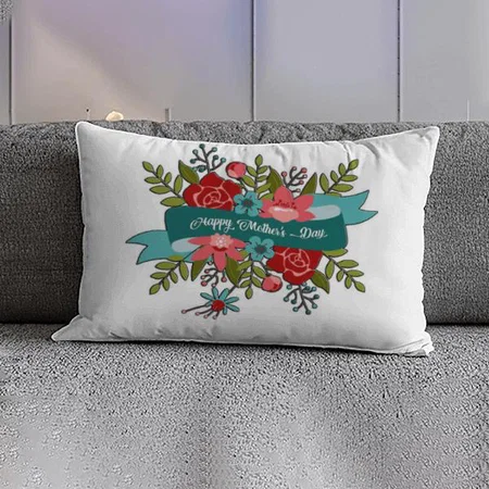 Bouquet Floral Design For Mom Mother's Day Customized Photo Printed Pillow Cover