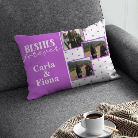 Best friends 3 photo Collage Customized Photo Printed Pillow Cover