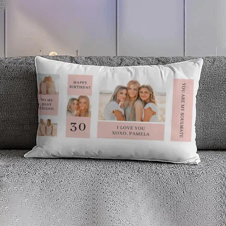 Best Friend Photos Collage Customized Photo Printed Pillow Cover