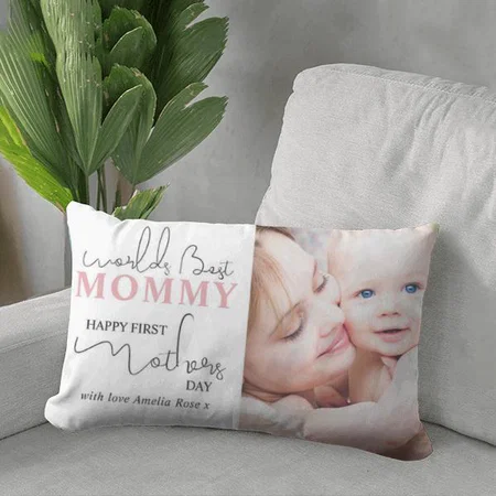 Happy First Mothers Day Photo Design Customized Photo Printed Pillow Cover