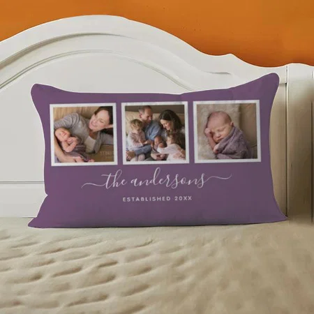 Name Calligraphy Photo Collage Customized Photo Printed Pillow Cover