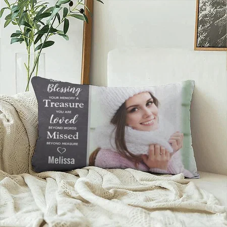 Grey Modern Photo Customized Photo Printed Pillow Cover