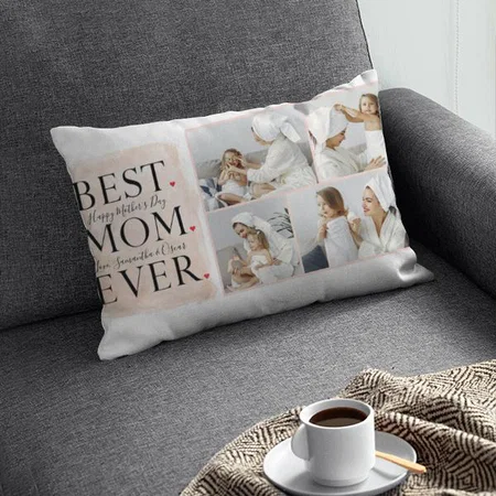 Happy Mothers Day Modern Collage Photo Customized Photo Printed Pillow Cover