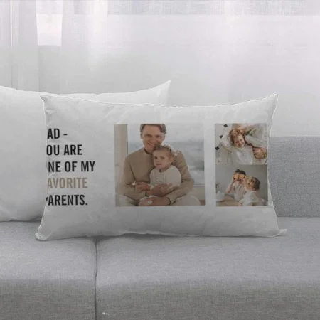 Happy Fathers Day Modern Photo Collage Customized Photo Printed Pillow Cover