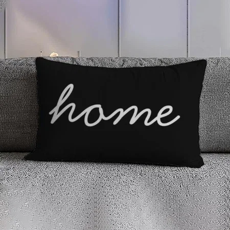 Trendy Home Quote Black White Customized Photo Printed Pillow Cover