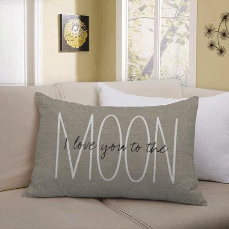 Rustic Chic I Love You to the Moon Customized Photo Printed Pillow Cover