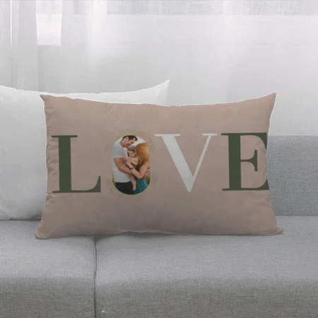 Pink  Love Design Photo Customized Photo Printed Pillow Cover