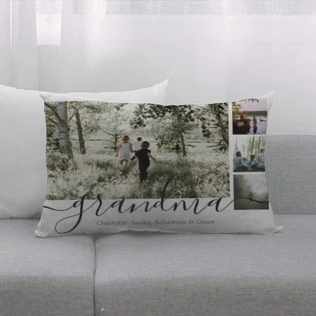 Photo and Text Photo Collage Customized Photo Printed Pillow Cover