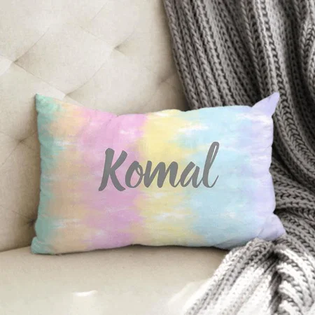 Cute Pastel Rainbow Tie Dye Stripes Customized Photo Printed Pillow Cover