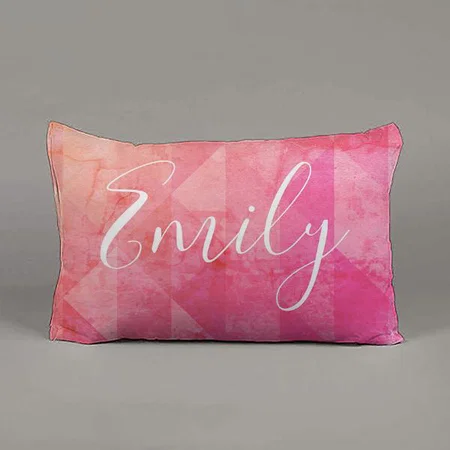 Grunge Pink Orange Modern Watercolor Customized Photo Printed Pillow Cover