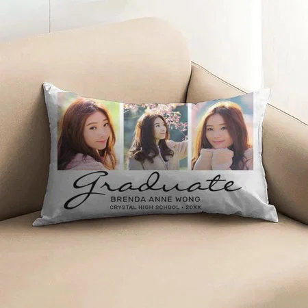 Graduate 6 Photo Collage Customized Photo Printed Pillow Cover