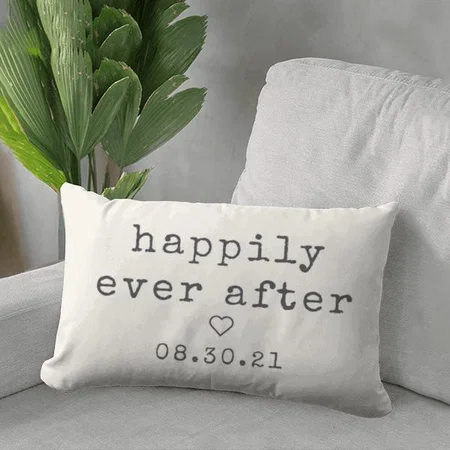 Happily Ever After Customized Photo Printed Pillow Cover