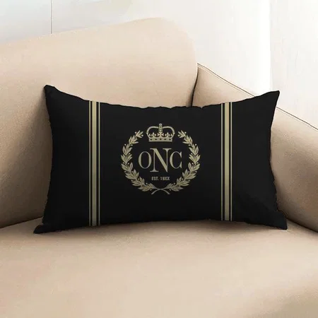 Golden Laurel Wreath Monogram Customized Photo Printed Pillow Cover