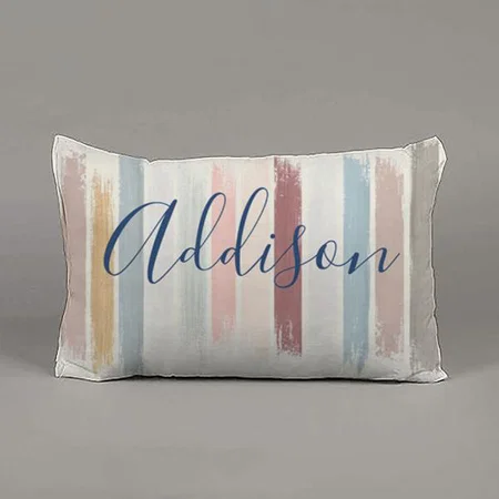 Pastel Brush Strokes Design Customized Photo Printed Pillow Cover