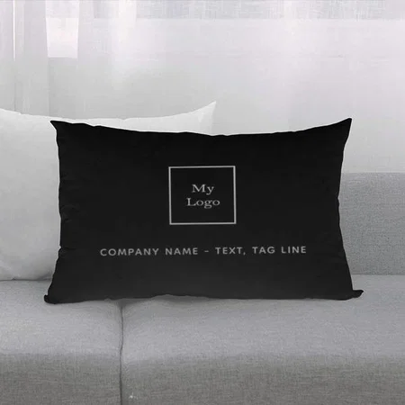 Black White Business Logo Customized Photo Printed Pillow Cover