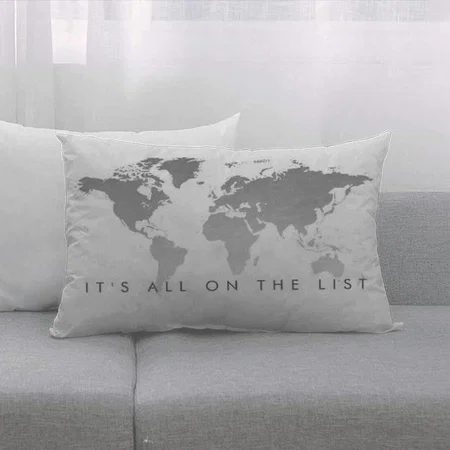World Map Design Customized Photo Printed Pillow Cover