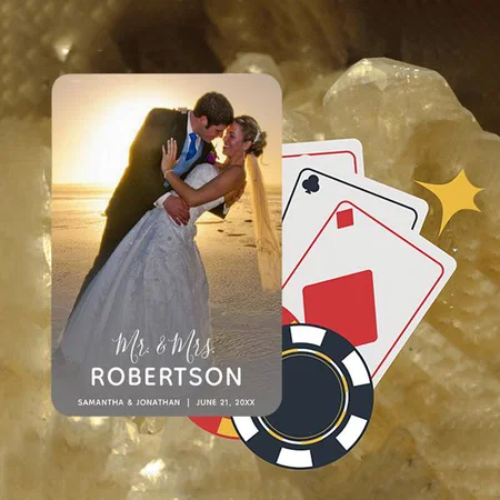 Mr. and Mrs. Wedding Photo Customized Photo Printed Playing Cards