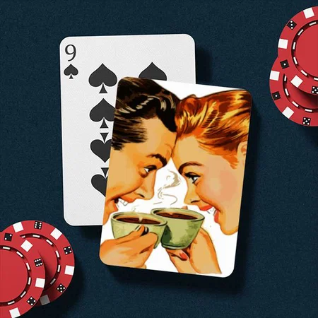 Couple with Tea Design Customized Photo Printed Playing Cards