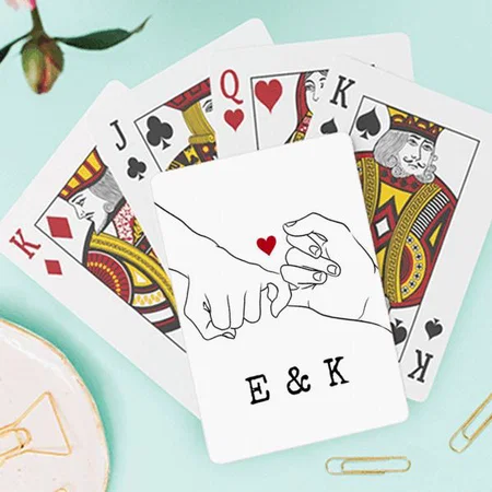 Pinky Promise Couple Design Customized Photo Printed Playing Cards