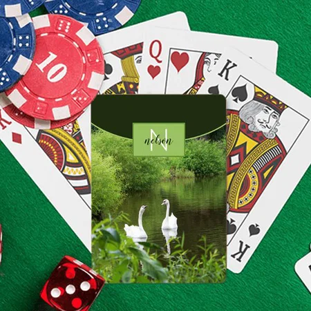 Swan Couple Design Customized Photo Printed Playing Cards