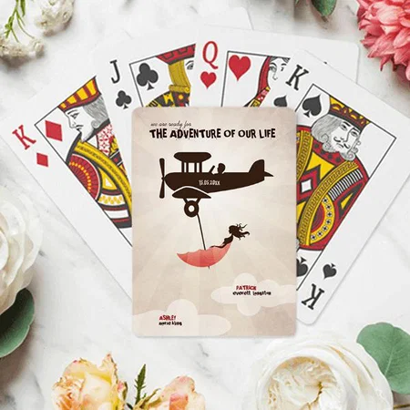 The Adventure of Our Life Wedding Customized Photo Printed Playing Cards