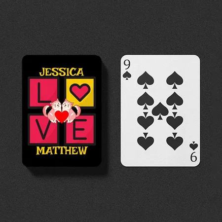 Cute Valentine, Sweet for Couple Customized Photo Printed Playing Cards