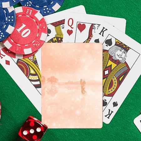 Orange Couple Scenery Design Customized Photo Printed Playing Cards
