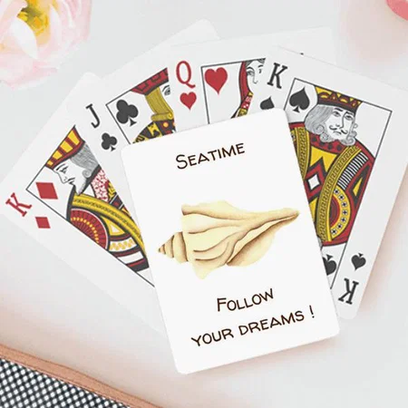 Follow your dreams Shell Design Customized Photo Printed Playing Cards