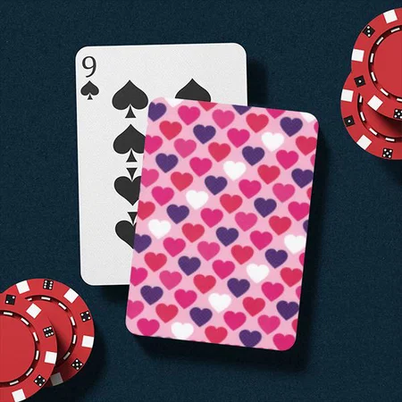 Multiple Heart Design Customized Photo Printed Playing Cards