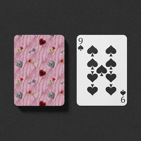 Heart Lock with Key Design Customized Photo Printed Playing Cards