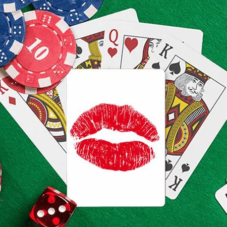 Red Kiss Design Customized Photo Printed Playing Cards