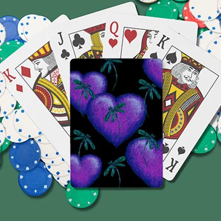 Purple Heart Design Customized Photo Printed Playing Cards
