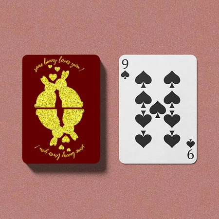 Kissing Bunny Design Customized Photo Printed Playing Cards