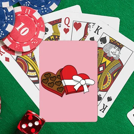 Heart Chocolate Design Customized Photo Printed Playing Cards