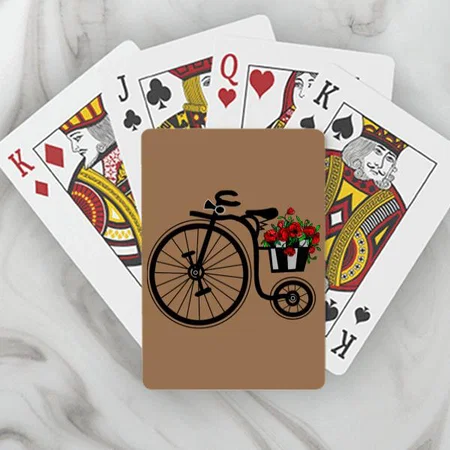 Cycle with Flower Design Customized Photo Printed Playing Cards