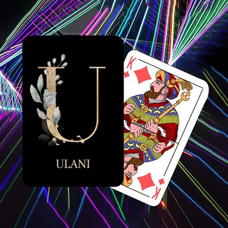 U Monogram Floral Customized Photo Printed Playing Cards